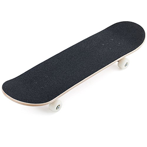 Karriw Skateboard 31 Inch Complete Standard Skateboard 8 Layer Maple Skateboard Deck with Sports Outdoors Durable Skate Board for Kids Beginners (City F)