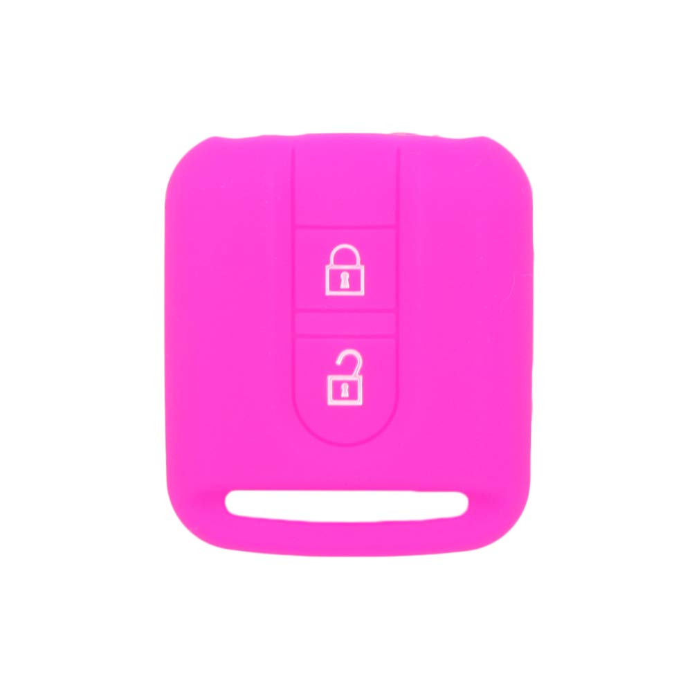 BROVACS Silicone Cover Protector Case Holder Skin Jacket Compatible with NISSAN 2 Button Remote Key Fob CV9502 Rose