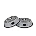 Cat Bowls Set By Petfuren - Non-Skid Stainless Steel Cat Dish 8 Ounce with Gray Color and Cute Cat Face for Pet Food & Water Bowl (Set of 2)