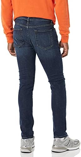 Jeans masculinos muito elásticos ajustados, lavagem escura, 33W / 30L