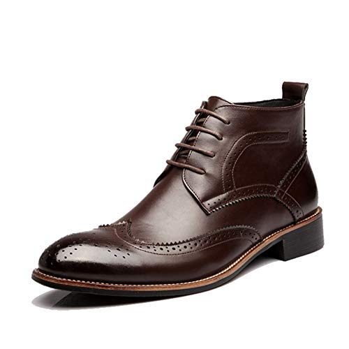MHB Men's Suede Leather Plain Chukka Boots Ankle Desert Boots Oxfords Shoes 9.5in Dark Brown