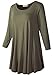 LARACE 3/4 Sleeve Shirts for Women Plus Size Tunic Dressy Top Loose Fit Flare T-Shirt(1X, Army Green)
