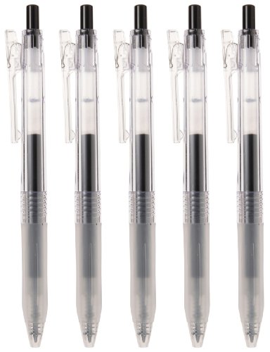 Moma-Muji-Clear-Ball-Point-Gel-Pen-Black-05mm-5-Pen