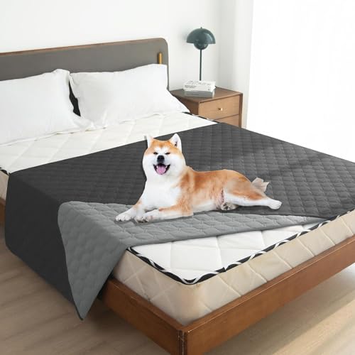 SLEEPHEAD®Waterproof Sofa Covers Double-Sided Dog Bed Covert Sofa Couch Furniture Protector for Kids Children Dog Cat, Reversible (52x82 Inch (Pack of 1), Dark Grey/Light Grey)