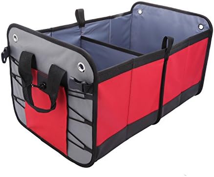 Premium Auto Trunk Organizer, Abestbox Durable Waterproof Collapsible Cargo Storage for Car, SUV, Truck (Red)