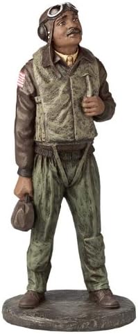 African American Classic Art Tuskegee Airman Statue, 12.5 inches H
