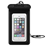 Waterproof Pouch, iThrough Ultra Universal Waterproof case with Touch Responsive Transparent Screen Protector for iPhone 6/ 6s Plus/5/5s/5c/4s/ Galaxy S3/S4/S5/S6/S7 edge /S8 Note 3/4 /5(Black-)