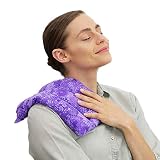 Lumbar Herbal Heating Pad - Microwavable & Reusable Hot and Cold Therapy for Menstrual Cramps, Back and Neck Pain Relief by Nature Creation (Purple Flowers)