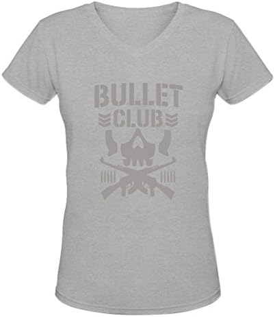 Unlocked Will Women's Customized Bullet Club V Neck T Shirt XXL Grey