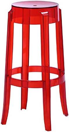 LRW Plastic Stools, Fashionable Dining Tables, Stools, Creative Small Stools, European Stools, Household Stools, Transparent Red.