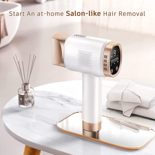 Finequin IPL Hair Removal Device for Women and Men, Upgraded Hair Reduction System, Adjustable Intensity Levels with Hair Removal Function, Full Body At-Home Salon Alternative（Green）