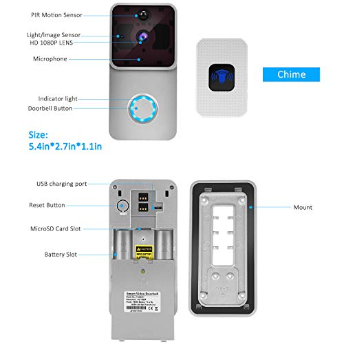 6 Doorbell+Rechargeable+Battery+Two+Way+Detection