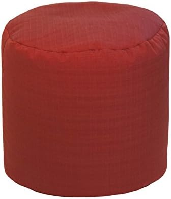 Single Piece Sunsetter Chili Pepper Round Shape Ottoman, Beanbag Pattern, Acrylic Material, Eco-Friendly, Designed From Weather-Resistant Acrylic Fabric, Indoor - Outdoor Decor, Assembled, Dark Red