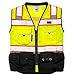 Vero1992 Vest Mens Class 2 Black Series Serveyors Utility Pockets Safety Vests Premium Black Series Serveyors Vest (Large, Yellow/Black)