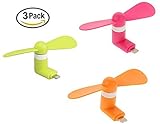 Mini Fans for iPhone - 3-PACK Bundle (Pink, Green, Orange)