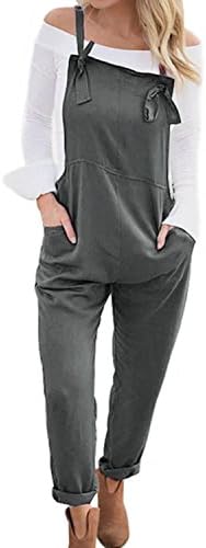LVCBL Womens Loose Overalls Long Suspender Jumpsuit Bib Baggy Romper Pants Plus Size 8 Colors