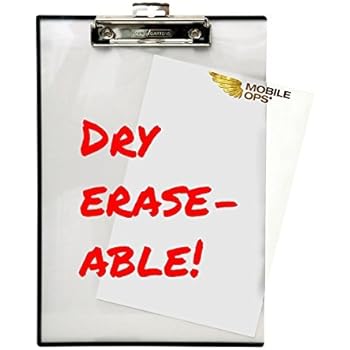 Mobile Ops Unbreakable Quick Reference Clipboard With Transparent Protective Cover CLEAR (TA-1611)