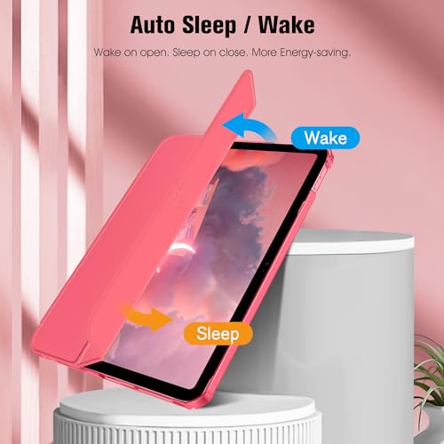 FINTIE Case for iPad (A16) 11th Generation 11 Inch (2025), iPad 10th Generation 10.9 Inch (2022) - Ultra Slim Cover with Matte Back Shell Built-in Pencil Holder, Auto Wake Sleep, Pink