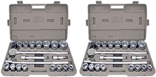Socket Wrenches 42pc METRIC SAE 3/4 Drive Socket Set w Storage Case Jumbo Ratchet Wrench $0 SHIP