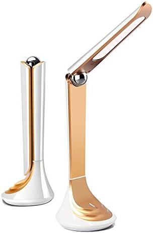 Sea Wit LED Desk Lamp, Eye-caring Table Lamps, Dimmable Office Lamp with USB Charging Port, Touch Control 3 Brightness Rechargeable Portable Folding Wireless Flexible Eye Protection Lamp - White