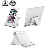 Tablet Stand, LODOICEA Foldable Multi-Angle Cell Phone E-readers Stand Holder For iPhone 7,7plus,6 6s Plus Samsung Galaxy S7/ S6/ S6 Edge , Lumia, Tablet iPad (White-)
