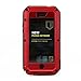 iPhone 5S Case,Gorilla Glass Luxury Aluminum Alloy Protective Metal Extreme Shockproof Military Bumper Heavy Duty Cover Shell Case Skin Protector for Apple iPhone 5/5S (Red)
