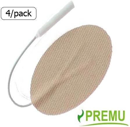 2 Packs of 4 (8 Total) Electrode Pads 2" x 4" Oval Tan Cloth, with Premium Tyco Gel