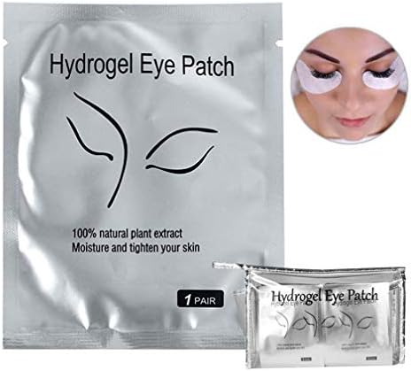 100 Pairs Eyelash Extension Gel Patches Kit, Lash Extension Lint Free Under Hydrogel Eye Mask Pads Beauty Tool with Transparent Cosmetic Bag (100 pair)