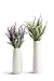 Artificial Lavender Flowers Bouquet with Special White Ceramic Vases for Home, Party & Wedding Décor – Set of 2