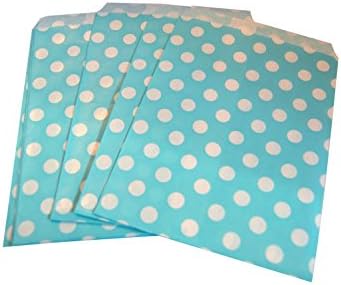 Swirly Twirly Favor & Snack Bags - Biodegradable, Very Cute & Attractive Designs - Set Of 50 Pcs -Poke-Dot - SmallAqua