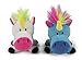 goDog (2 Count Magical Creatures Unicorn Squeaky Plush Dog Toy, Chew Guard Technology - Blue/White, Small