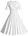 MUXXN Women's 50s Vintage Short Sleeve Pleated Swing Dress