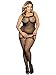 Plus Size Body Fishnet Stockings Lingerie for Curvy Women Lace Mesh Leopard Dress Slimming Sleepwear