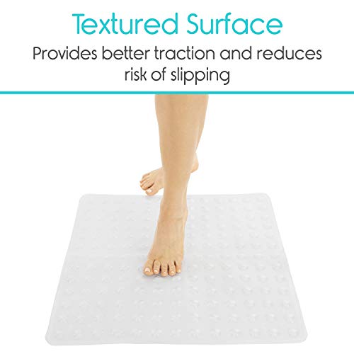 Vive Shower Mat Non Slip Tub Bathtub Grip, 22" by 22", Square Large