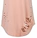 ARCITON Womens Short Sleeve Fashion Hole T-Shirt Dress Summer Tops Pink XL