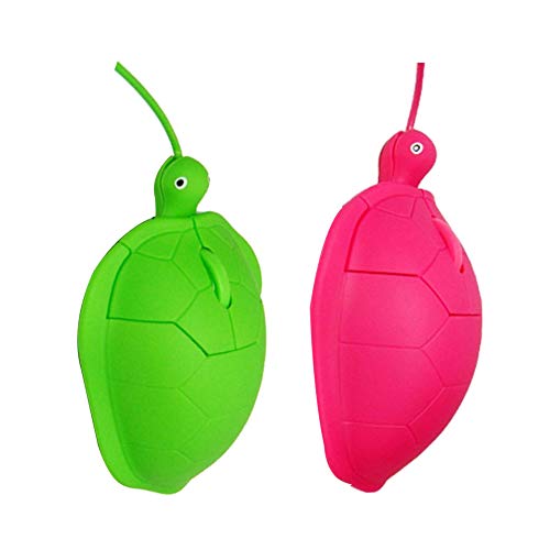Shentesel Wired Optical Mouse Cute Turtle Animal Kids Three Buttons Computer Laptop - Rose Red - Thumbnail 2