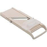 Benriner Super Standard Madoline Slicer, with with 4 Japanese Stainless Steel Blades, Almond