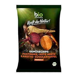 biozentrale Gemüse Chips | 6x 90 g Bio-Chips | vegan & glutenfrei | mit hohem Ballaststoffgehalt & ohne Hefeextrakt |