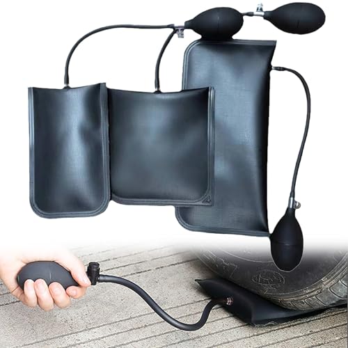 WDEC 3PCS Mounting Cushion Air Cushion, Air Wedge Pump Wedge Up Bag Inflatable Lifting Cushionfor Home Door Window Installation Auto Repair, Black Inflatable Pump Air Pump Lifting Tool