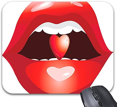 Starings Mousepads Cute Lips With Heart Mouse Mat