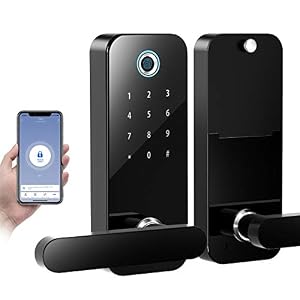 COOLOUS Fingerprint Lock with Bluetooth Smart Life App,Stainless Steel Door Lock Touchscreen Keypad Keyless Smart Lock…