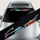 Cheng-store 8'' X 52'' Car Laser Reflective Vinyl Sticker, Cool Graffiti Sign Stickers Vehicle Accessories, Windshield Car Decal Gran Turismo The Real Driving Simulator Banner Strip