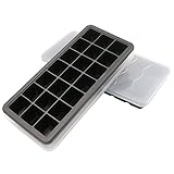 Silicone Ice Cube Trays with Lids,Make 42 Large Cubes Keep Your Drink Chilled For Hours Without Diluting It,Odor Free Stackable 2 Packs Ice Trays with White Cover