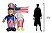 JF Deco 6 Ft Independence Day/Flag Day Patriotic Inflatable Uncle Sam with Eagle & American Flag Decorations Home Yard Outdoor Indoor Decoration