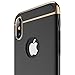 RANVOO iPhone X Case, iPhone 10 case, Thin and Slim Hard 3 in 1 Stylish Cover Matte Surface with Electroplate Frame Case (Black)