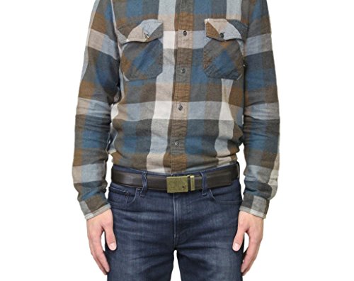 Mission Belt Men's Ratchet Belt - Bronze Buckle / Dark Brown Leather, Extra Large (39 - 42)
