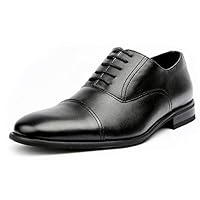 Ferro Aldo Charles MFA19569L Mens Classic Captoe Lace Up Oxford Casual Dress Shoes - Black, Size 9.5