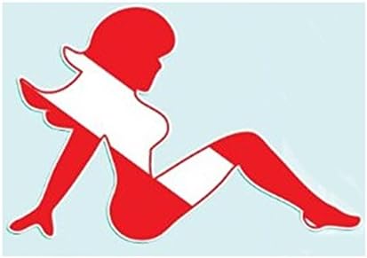 Springfed Printing Mudflap Girl Decal 4" Red/White