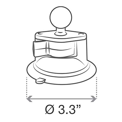 RAM Mounts Twist-Lock Suction Cup Base RAP-224-1U Compatible with RAM B Size 1