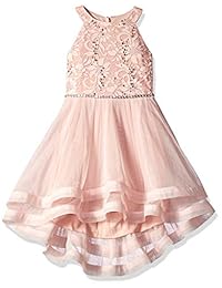 Speechless Girls '7-16 Tween Sparkle Waist Party Dress con dobladillo de cinta ancha